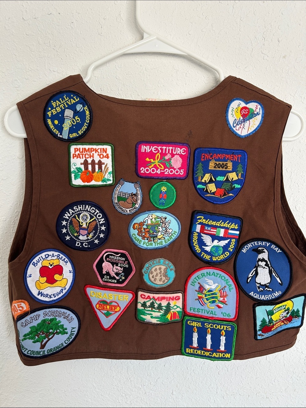 Vintage Brownies Girl Scout Vest with Colorful Merit Badges